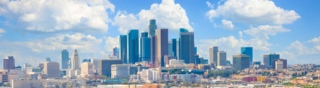 Los Angeles City Skyline under a blue sky